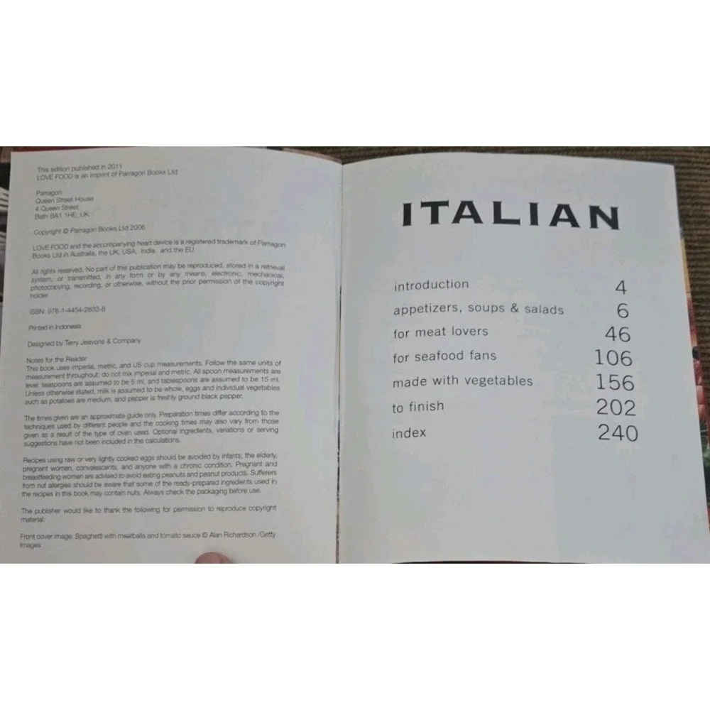 BEST‎ EVER ITALIAN COOKBOOK By Parragon Over 100 Essential Recipes NEW
